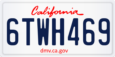 CA license plate 6TWH469