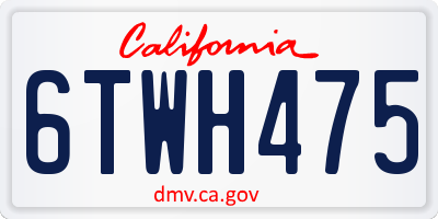 CA license plate 6TWH475