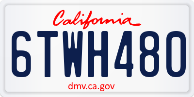 CA license plate 6TWH480