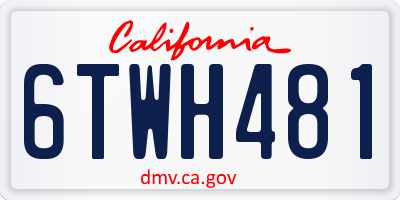 CA license plate 6TWH481
