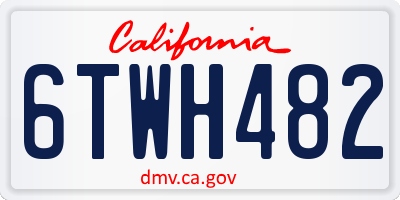 CA license plate 6TWH482