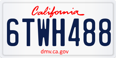 CA license plate 6TWH488
