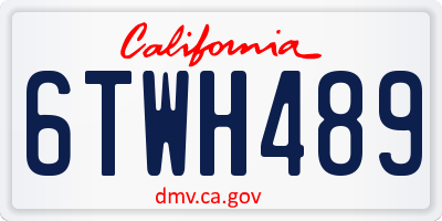 CA license plate 6TWH489