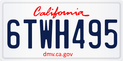 CA license plate 6TWH495