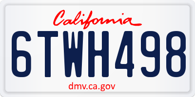 CA license plate 6TWH498