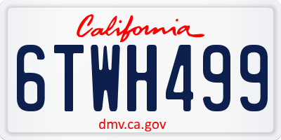 CA license plate 6TWH499