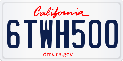 CA license plate 6TWH500