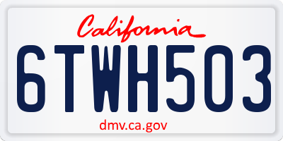 CA license plate 6TWH503