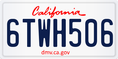 CA license plate 6TWH506