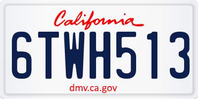 CA license plate 6TWH513