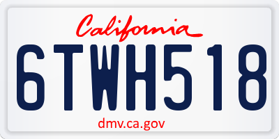 CA license plate 6TWH518