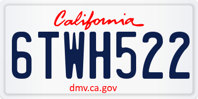 CA license plate 6TWH522