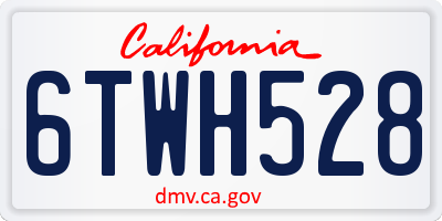 CA license plate 6TWH528