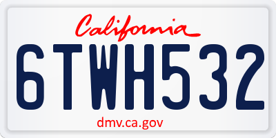 CA license plate 6TWH532