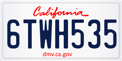 CA license plate 6TWH535