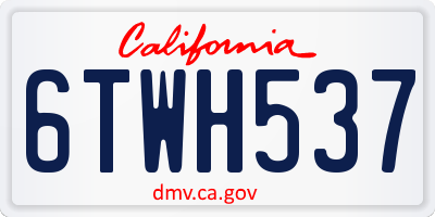 CA license plate 6TWH537