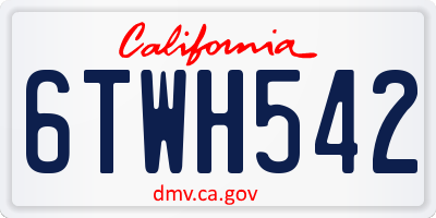 CA license plate 6TWH542
