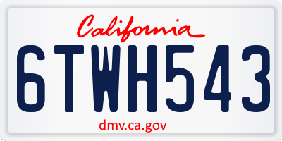 CA license plate 6TWH543