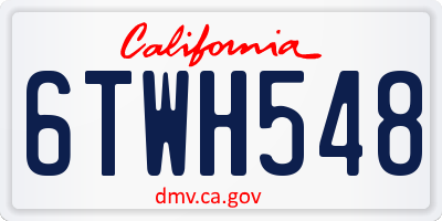 CA license plate 6TWH548