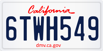 CA license plate 6TWH549