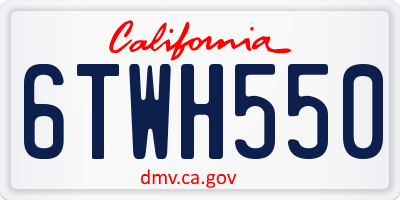 CA license plate 6TWH550