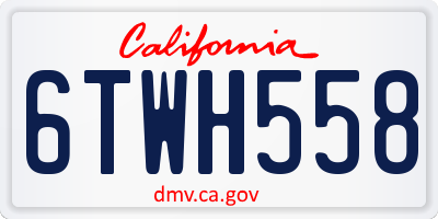 CA license plate 6TWH558
