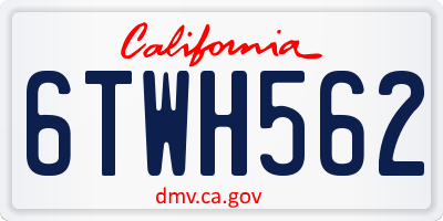 CA license plate 6TWH562