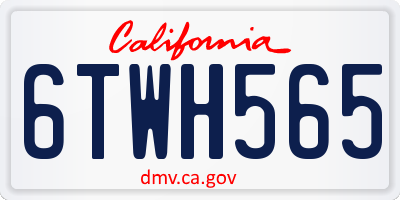 CA license plate 6TWH565