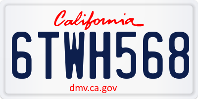 CA license plate 6TWH568