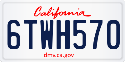 CA license plate 6TWH570