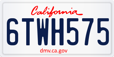 CA license plate 6TWH575