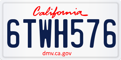 CA license plate 6TWH576