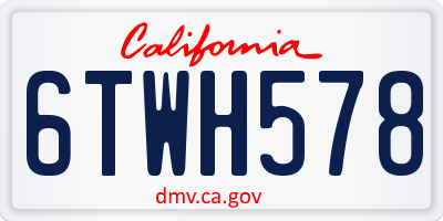 CA license plate 6TWH578