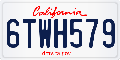 CA license plate 6TWH579
