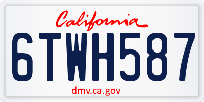 CA license plate 6TWH587