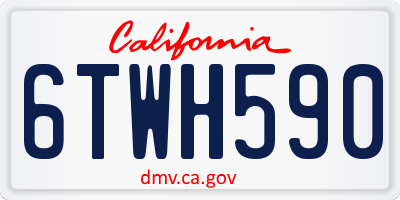 CA license plate 6TWH590