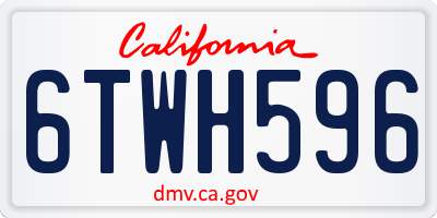CA license plate 6TWH596
