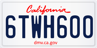 CA license plate 6TWH600