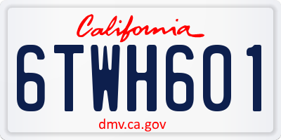 CA license plate 6TWH601