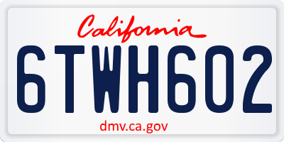 CA license plate 6TWH602
