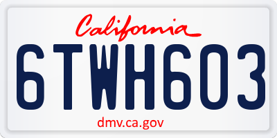 CA license plate 6TWH603