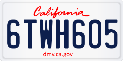CA license plate 6TWH605
