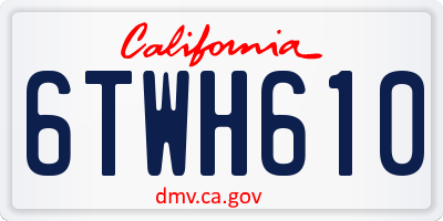 CA license plate 6TWH610