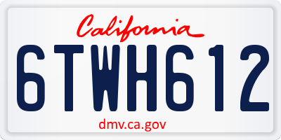 CA license plate 6TWH612