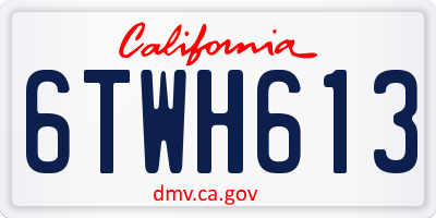 CA license plate 6TWH613