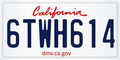 CA license plate 6TWH614