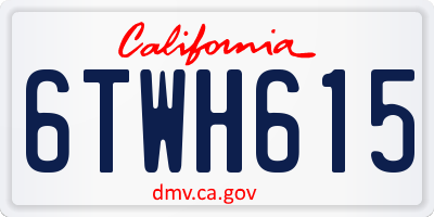 CA license plate 6TWH615