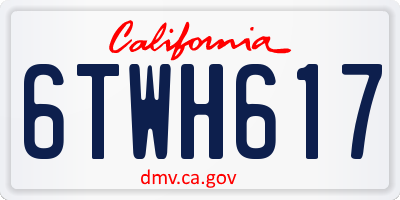 CA license plate 6TWH617