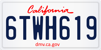 CA license plate 6TWH619