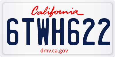 CA license plate 6TWH622